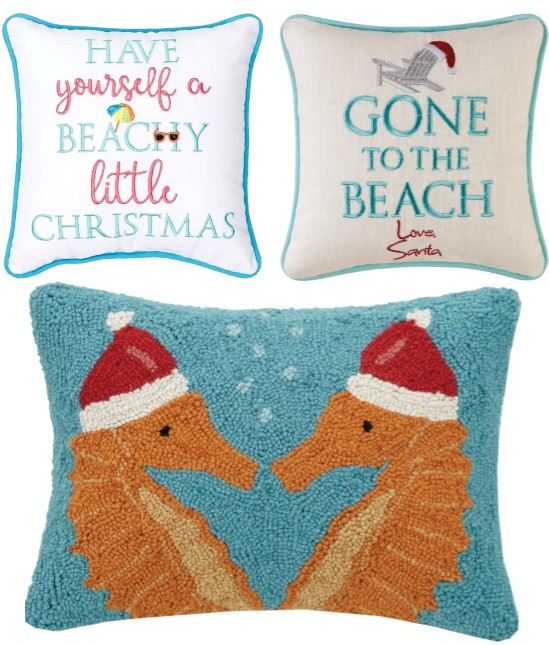 Beach Theme Christmas Pillows Beach Home Decor Design