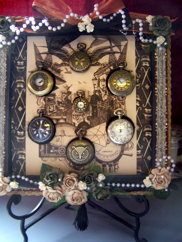 Peots 3Ps Penchant Papertrey & Pen Stunning Pocket Watch Shadow Box