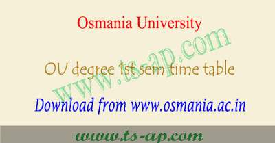 OU degree 1st sem time table 2018-2019 pdf, First Year Results
