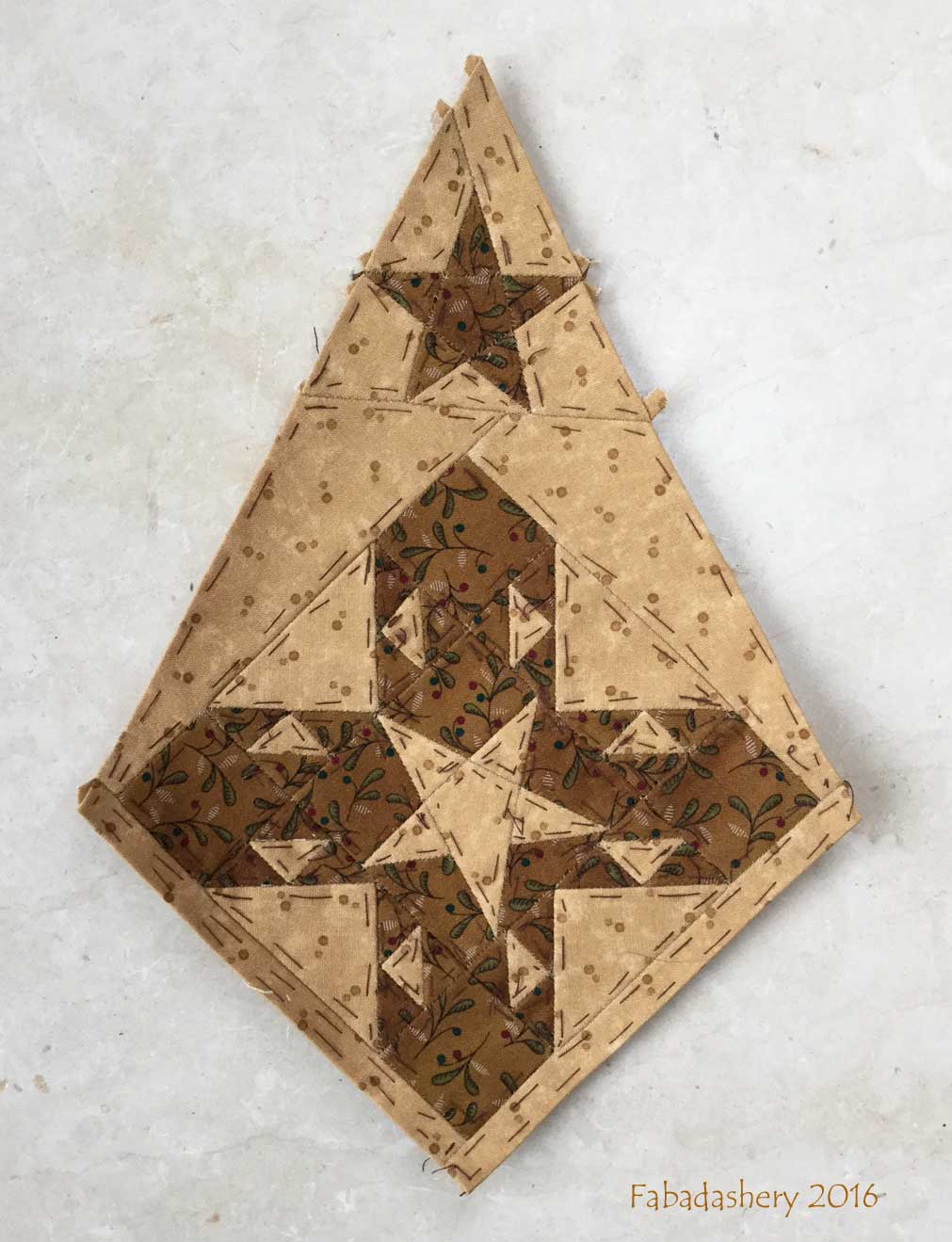 Fabadashery Dear Jane Quilt Corner Block TRC Longwood