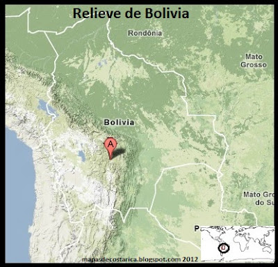 Mapa de Relieve de Bolivia 