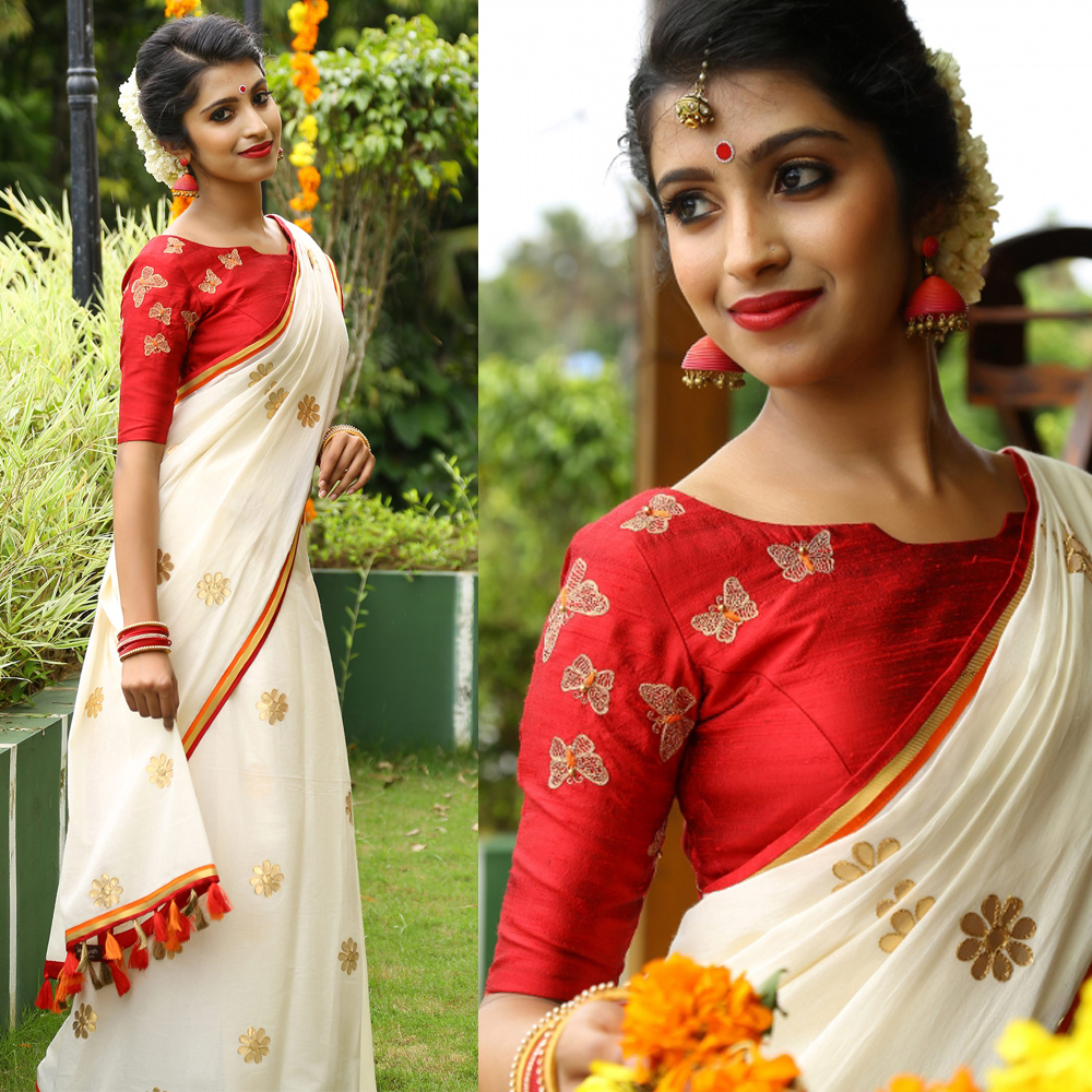 Some Beautiful Kerala Sarees For Onam 