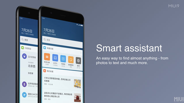 MIUI 9 Smart Assistant Feature