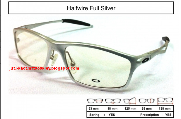 Frame Kacamata  Oakley  Halfwire Full Silver Kaca Mata  