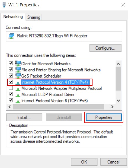 Wi-Fi Properties Wi-Fi Properties
