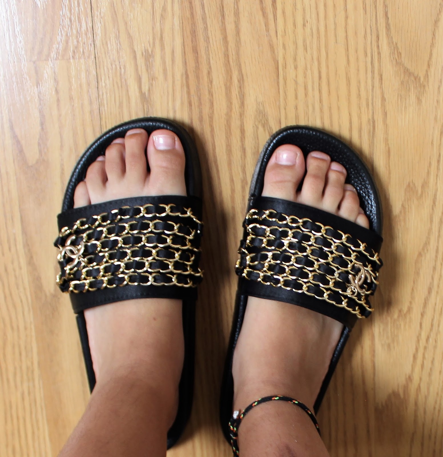 chanel slip ons sandals