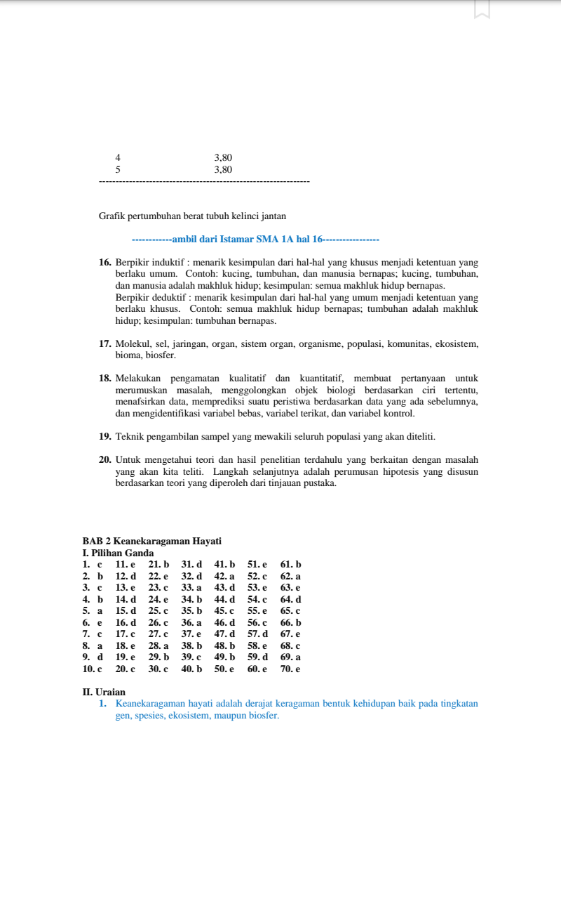 Kunci Jawaban Uji Kompetensi Biologi Kelas 10 Kurikulum 2013 Mata Pelajaran