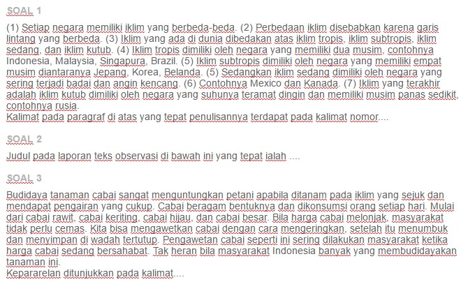 Contoh Soal Menyunting Bahasa Teks Laporan Hasil Observasi Ezy Blog
