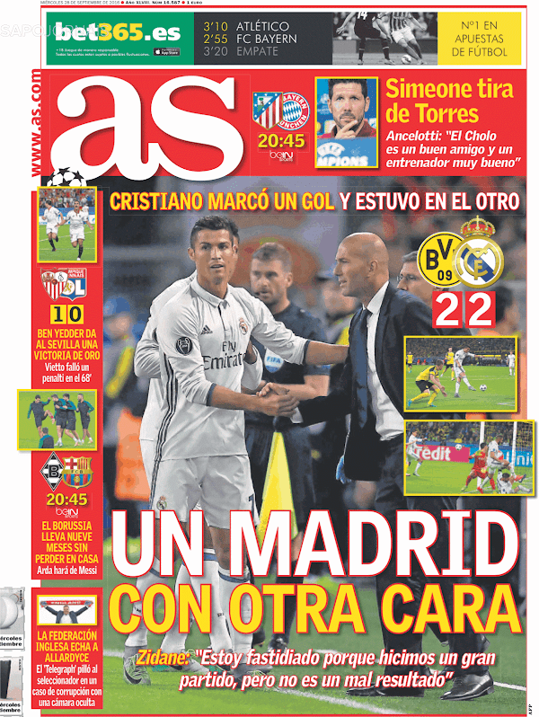 Real Madrid, AS: "Un Madrid con otra cara"