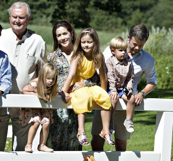 Danish Royal Family  posed for the media at the annual photo session at Grasten Slot.