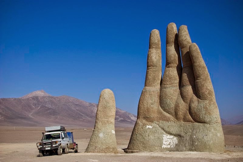 The Mano de Desierto | Sculpture of a Giant Hand located in the Atacama Desert, Chile