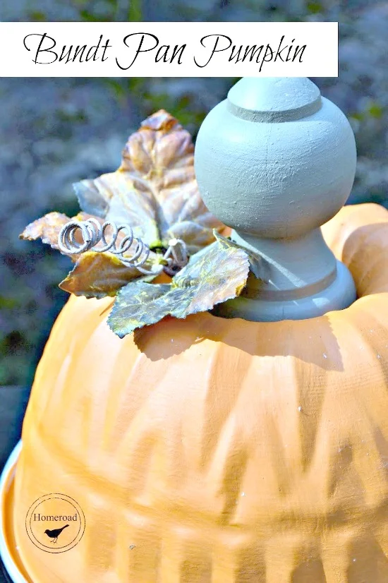 Painted bundt pan pumpkin with overlay