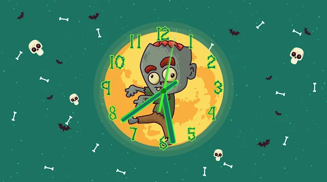 Zombie Halloween Clock Screensaver