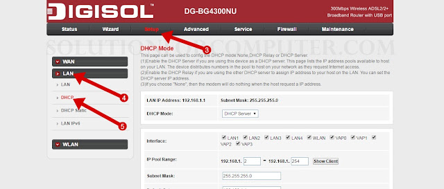 Open dhcp setting open dhcp server setting in router