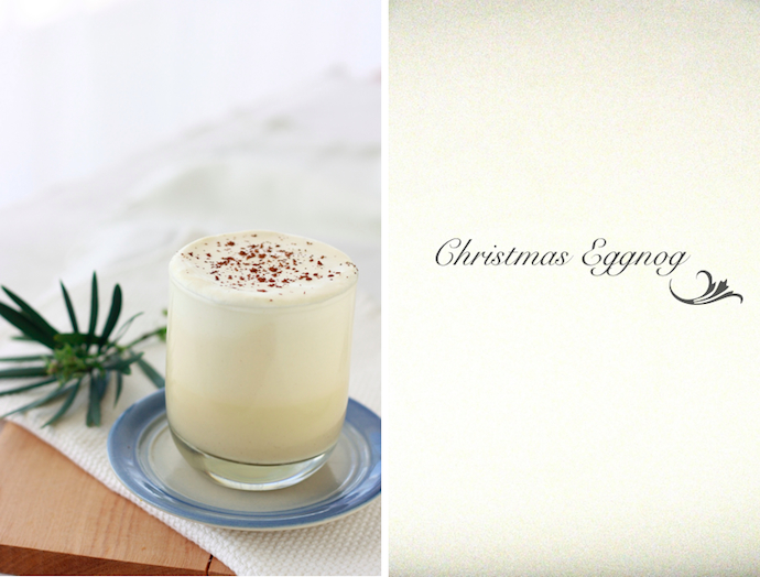 christmas eggnog with rum, nutmeg, ceylon cinnamon, and homemade whipped cream mixed together