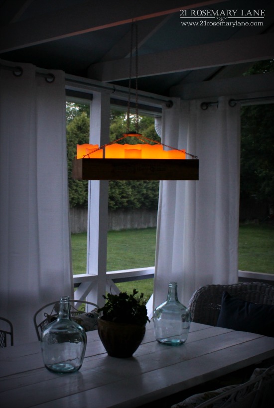 21 Rosemary Lane Simple Wine Crate Chandelier