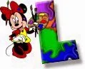 Alfabeto de Minnie Mouse pintando L.