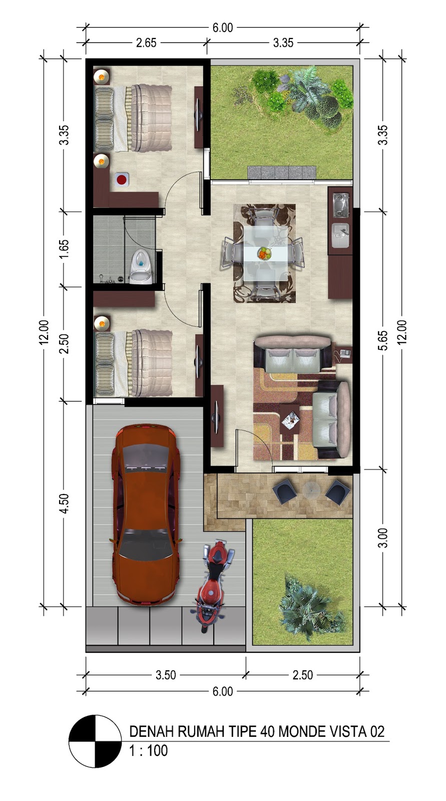 56 Desain Rumah Tipe 40 Terbaik Parkiran Desain