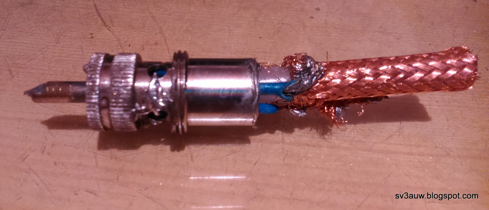 sv3auw Soldering a PL259 connector