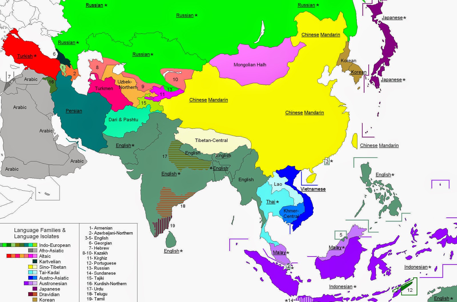 карта языков азии. Map of asia countries. языковые семьи и народы евразии. лингвистическая карта азии. сино-тибетские языки.