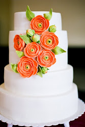 orange cake flowers cakes bright coral yellow pop pink simple jen lynne flower source stylemepretty collect bakery later floral colorful