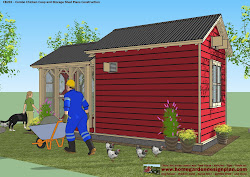 chicken plans coop combo sheds garden storage construction building run perspective completed roof