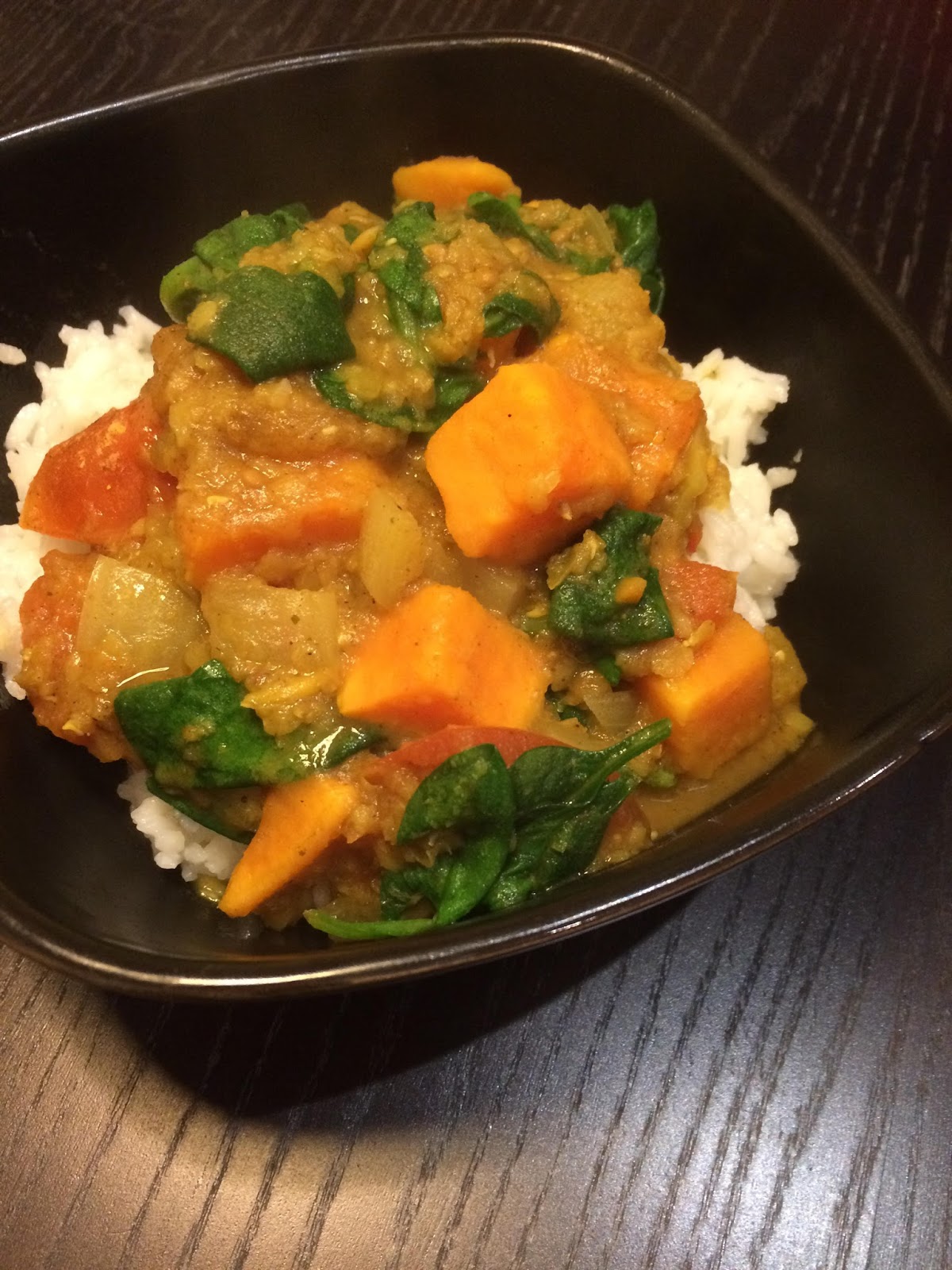 Wolf it Down Sweet Potato, Spinach and Lentil Dhal