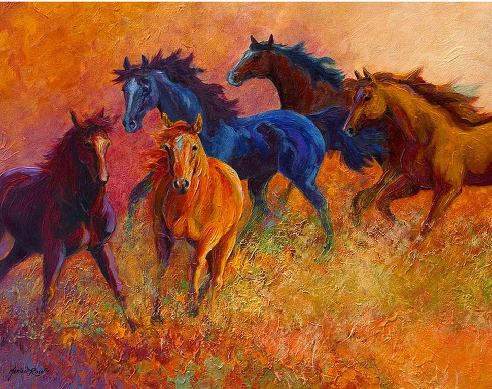 caballos-pintados-con-espatula caballos-impresionismo-contemporaneo