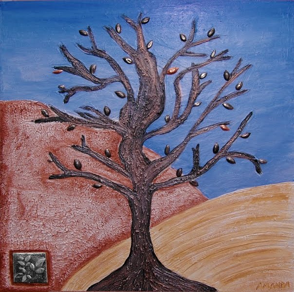 Artwork by Amanda: Tree with Pewter leaves