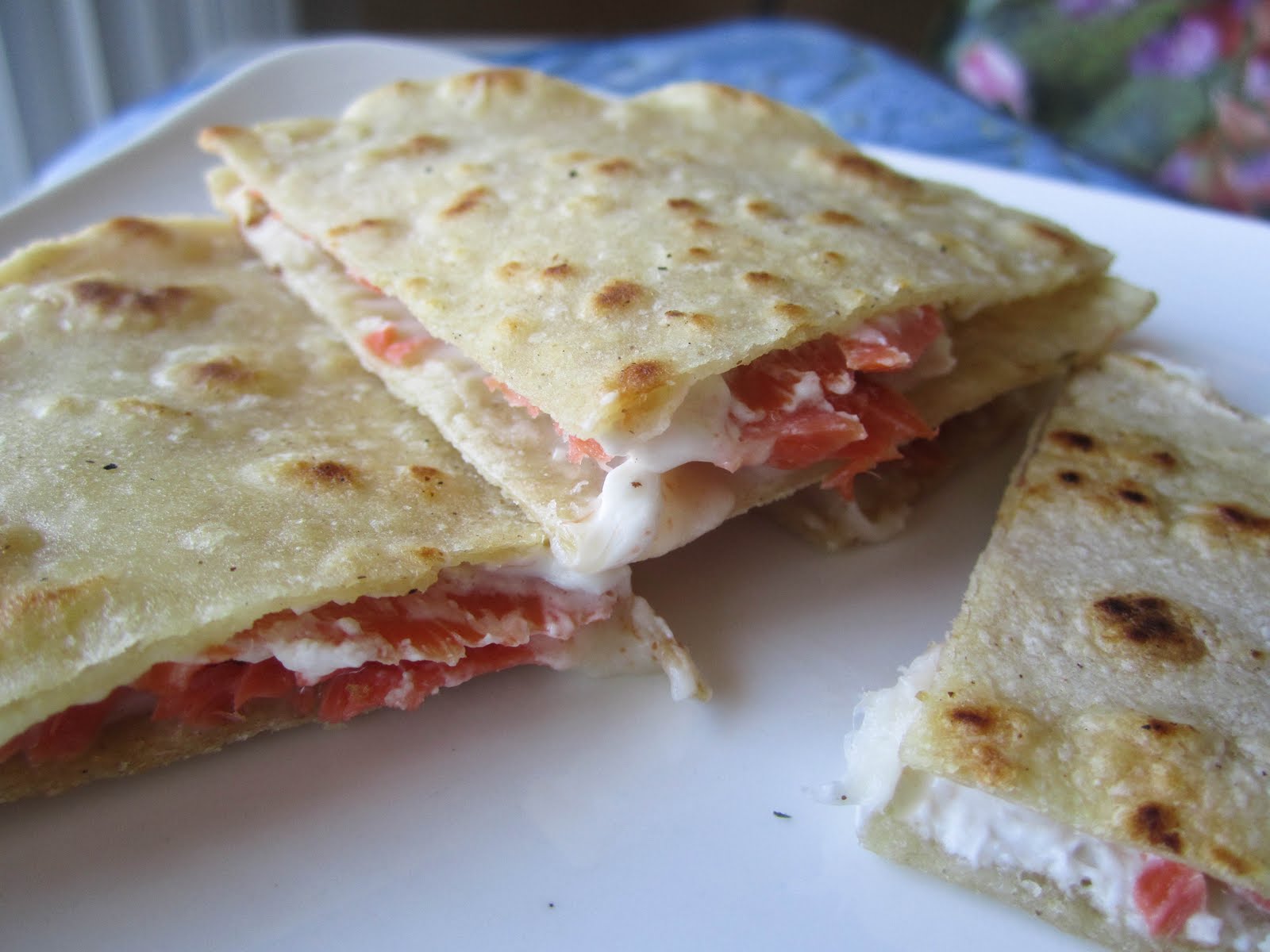 Savory And Savage Salmon and cream cheese quesadillas