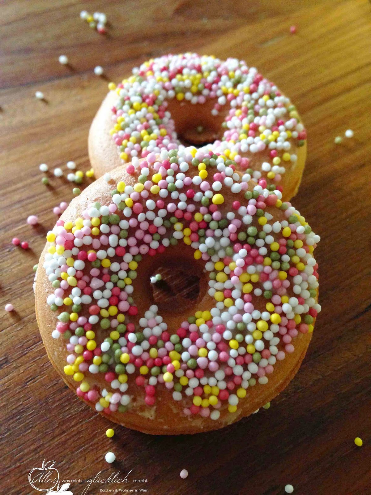 Bunte Mini Donuts