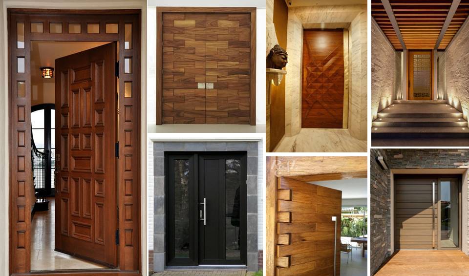 15 Custom Made Exterior Front Entry Solid Wooden Door Designs