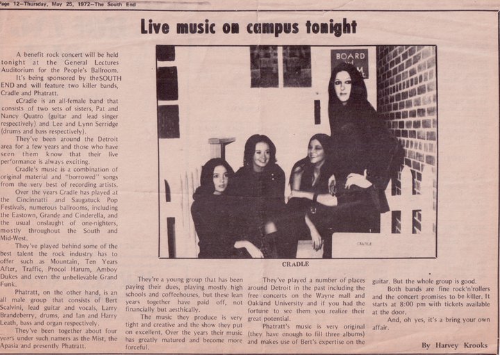 johnkatsmc5 The Cradle "The History Featuring The Quatro Sisters" 1970