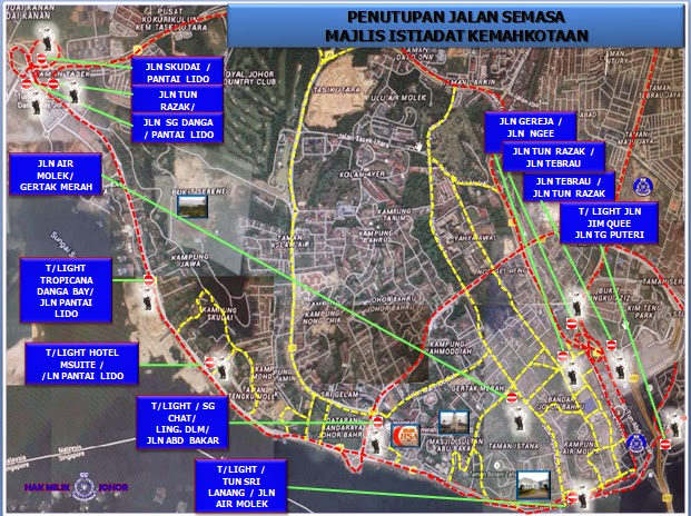 Penutupan Jalan Sempena Istiadat Kemahkotaan DYMM Sultan Johor