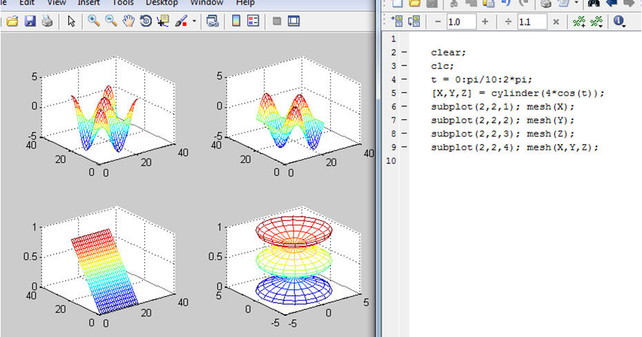 Write a MATLAB program for 3-D multi plot with color - SourceCodePoint