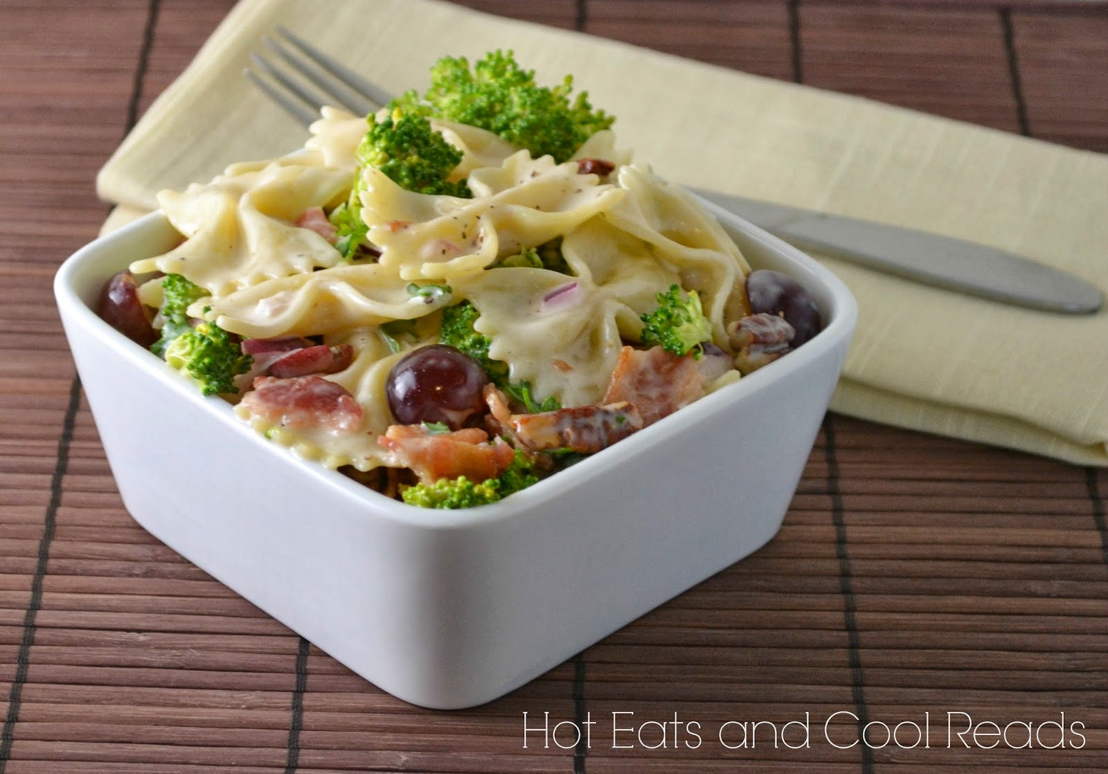 Hot Eats and Cool Reads Broccoli, Bacon and Red Grape Pasta Salad Recipe