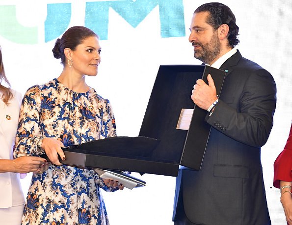 Crown Princess Victoria and Prime Minister Saad Hariri attended the conference Lebanon Multi-Stakeholder SDG Forum at Grand Serail
