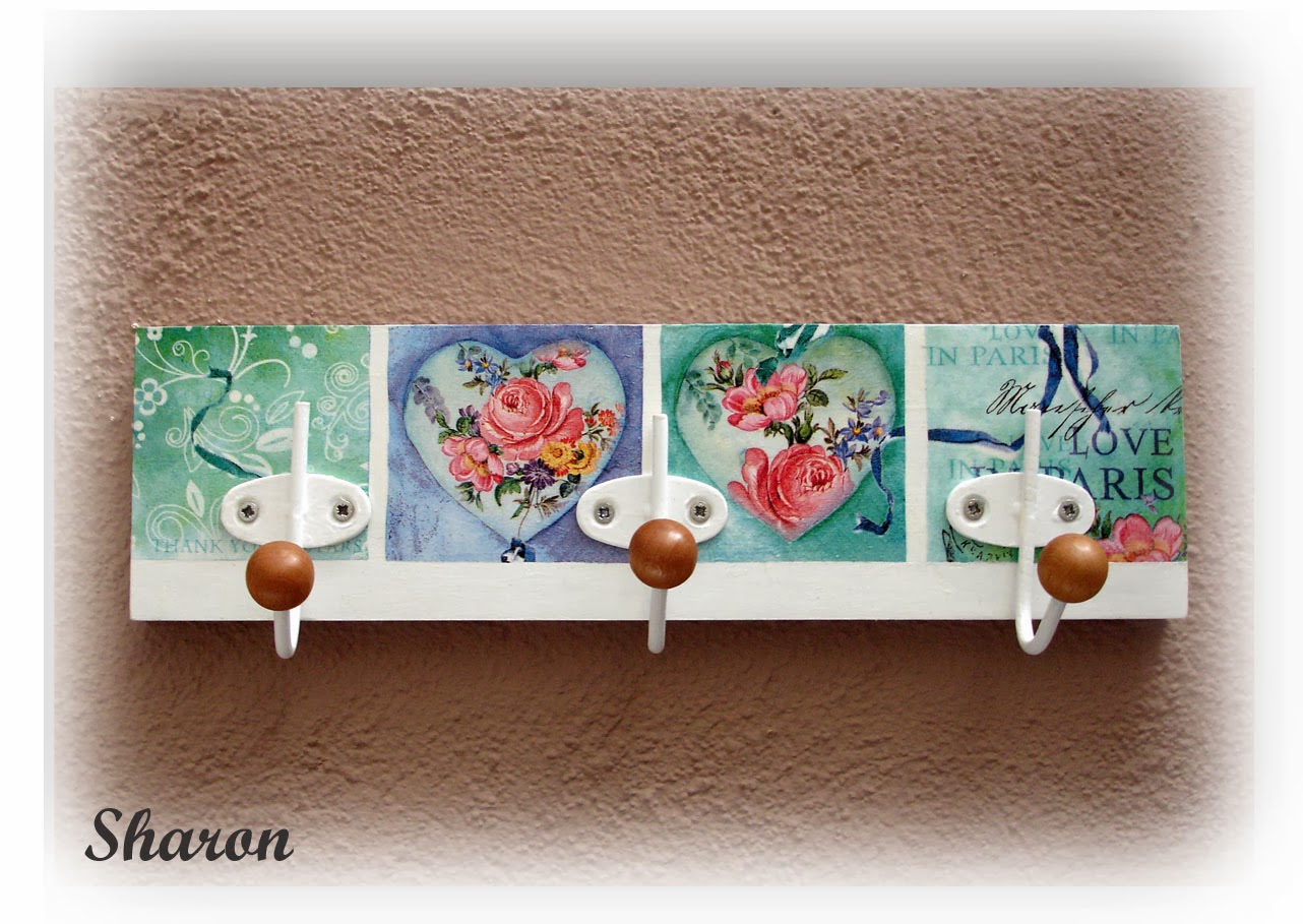 Las manualidades de Sharon: Percheros decoupage