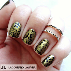 gold stamping designs filigree floral lace nails nail