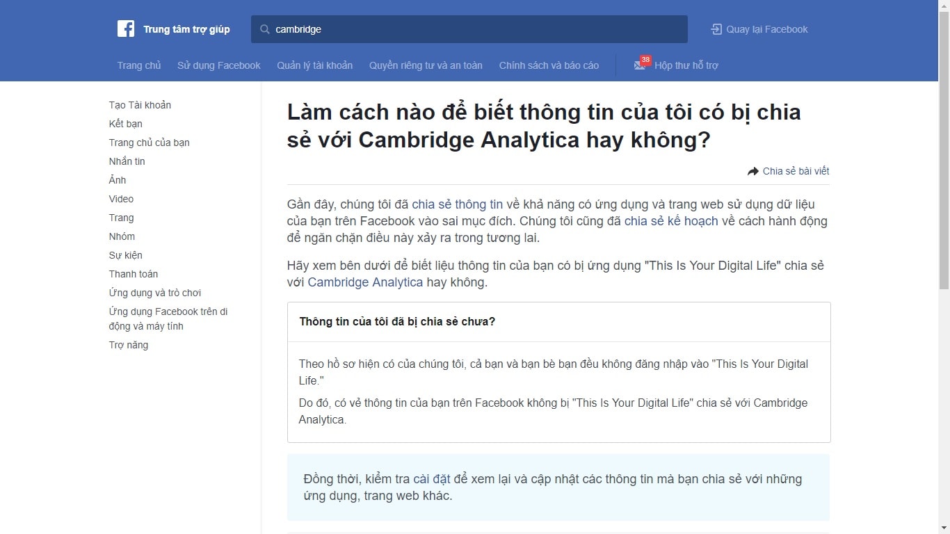 Cách Kiểm Tra Thông Tin Facebook Có Bị Chia Sẻ Với Cambridge Analytica Hay Không Cách Kiểm Tra Thông Tin Facebook Có Bị Chia Sẻ Với Cambridge Analytica Hay Không