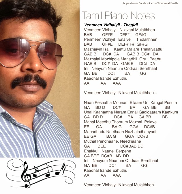 Tamil Piano Notes: Thegidi - Vinmeen Vidhayil