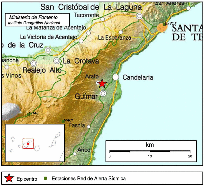 terremotos Arafo tenerife martes 28 abril