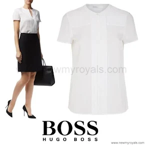 Princess Marie Style HUGO BOSS Pleated Silk Shirt