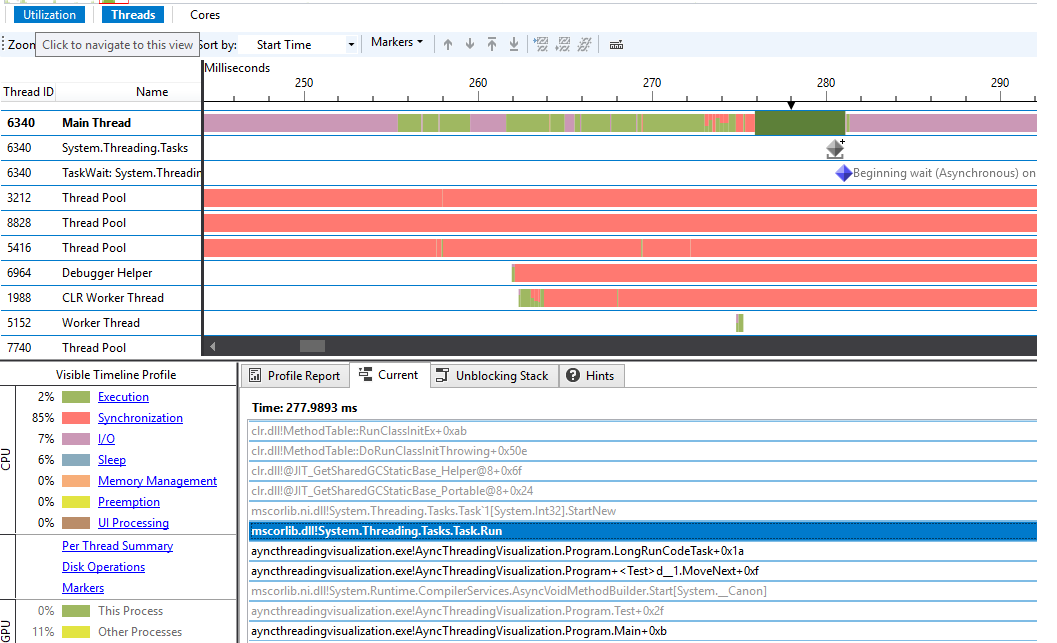 Home Lab: Visualize async threading