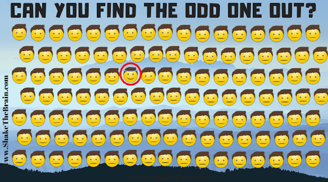 Answer of Spot The Different Emoji Picture Puzzle