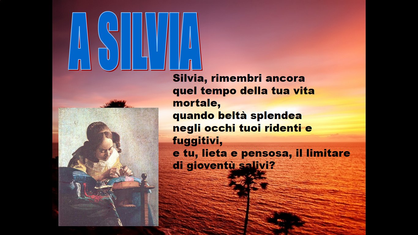 Media Pieve Prima Classe A Silvia di Leopardi Media Pieve Prima Classe A Silvia di Leopardi