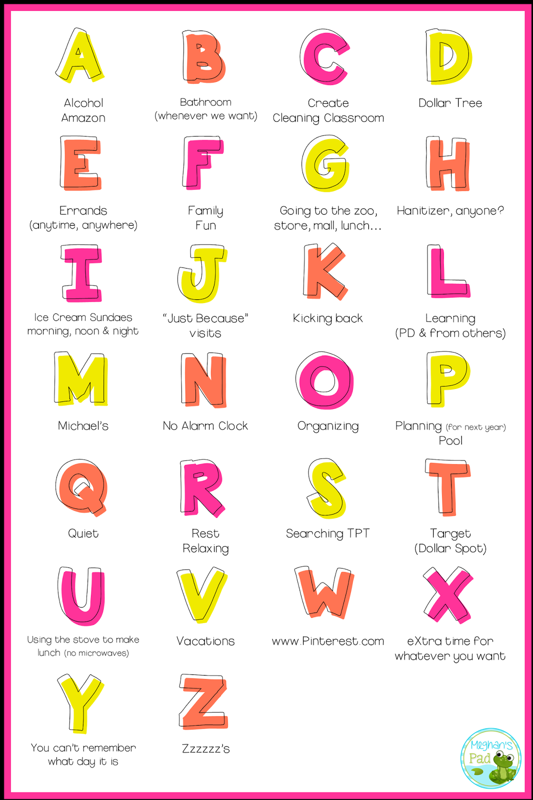 Kinder Tribe Teacher S Abc S Of Summer