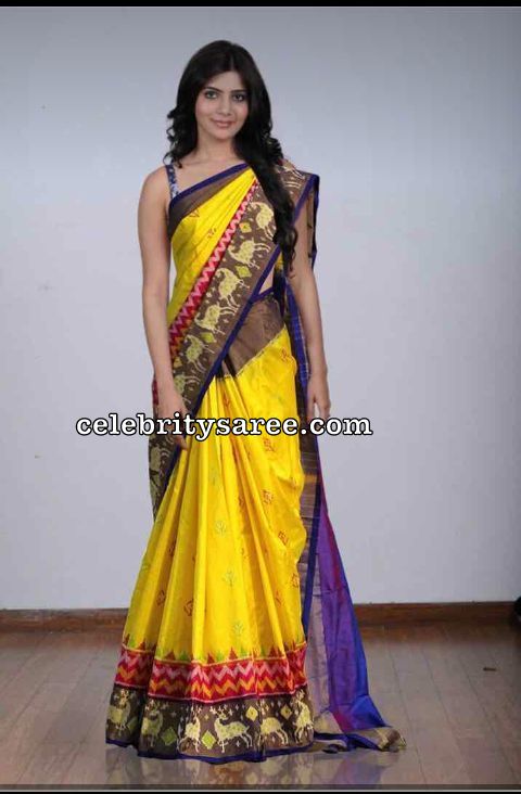 Samantha Akkineni Ikkat Saree Saree Blouse Patterns