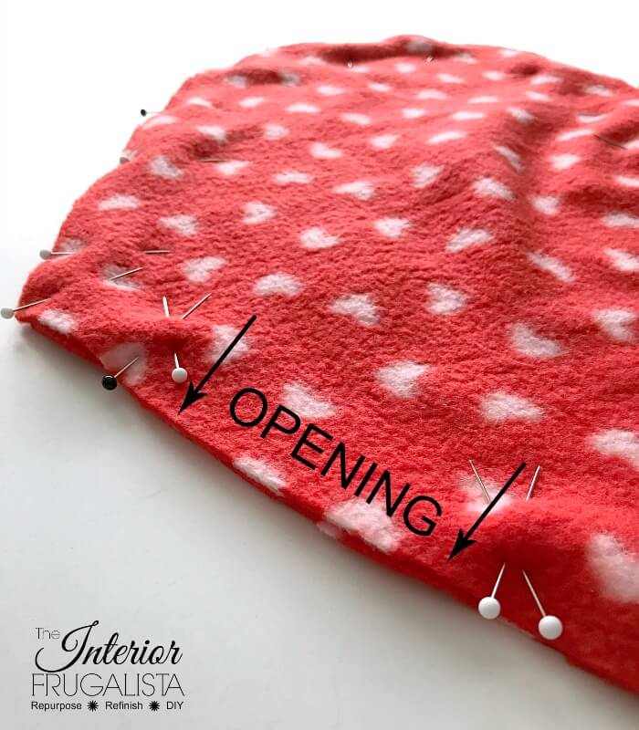 Easy DIY Fleece Valentine Heart Pillow Interior Frugalista