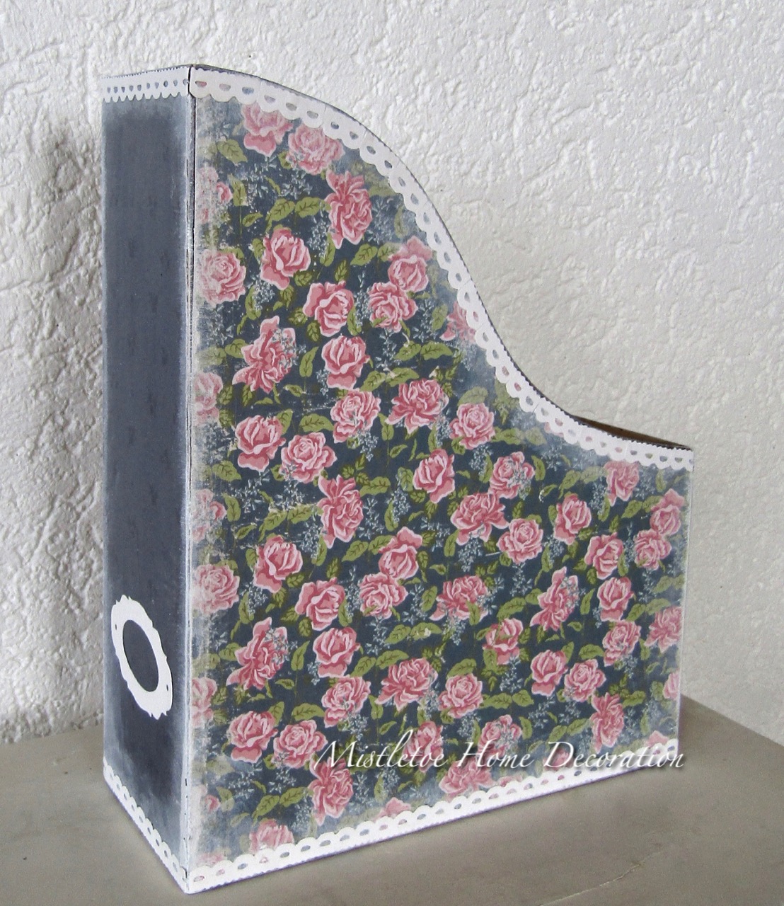 Mistletoe Home Designs Covering an IKEA magazine holder